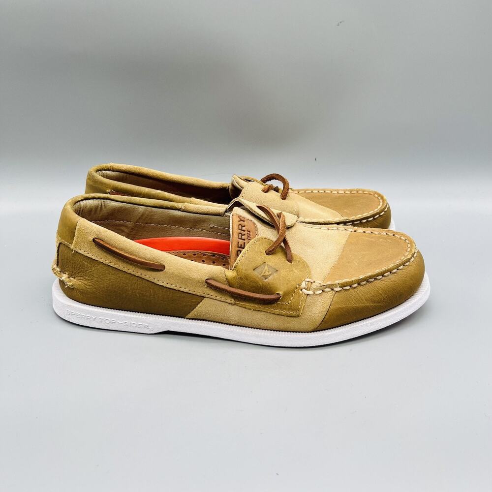 Sperry Shoes Mens 9 Brown Leather Top Sider Boat Moc Toe Casual Comfort Nautical